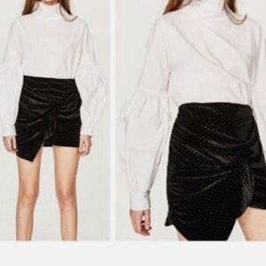 ZARA Black Velvet Skirt Small